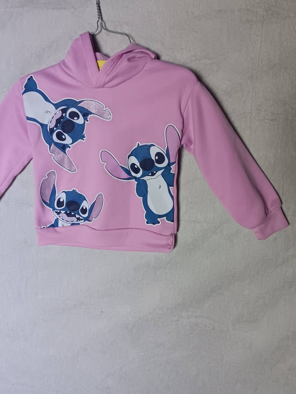 Disney Pink Hoodie with Blue Stitch Graphics